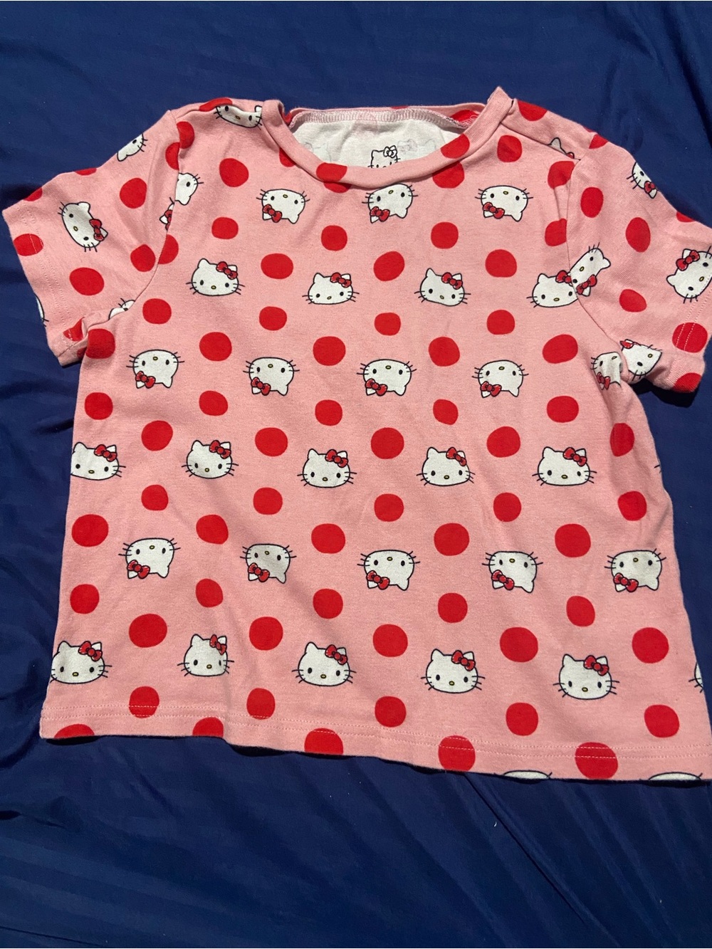 Hello Kitty Pink and Red Polka Dot Short Sleeve Tee